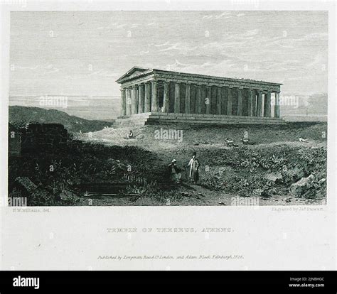Temple of Theseus, Athens - Williams Hugh William - 1829 Stock Photo ...