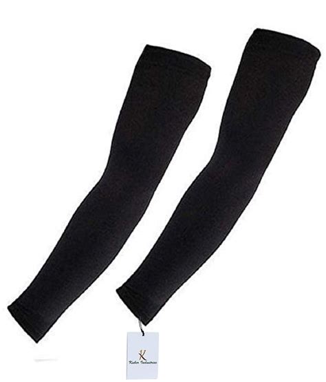 Kuber Industries Cotton 2 Piece Fingerless Arm Sleeves - Black (KU06002 ...