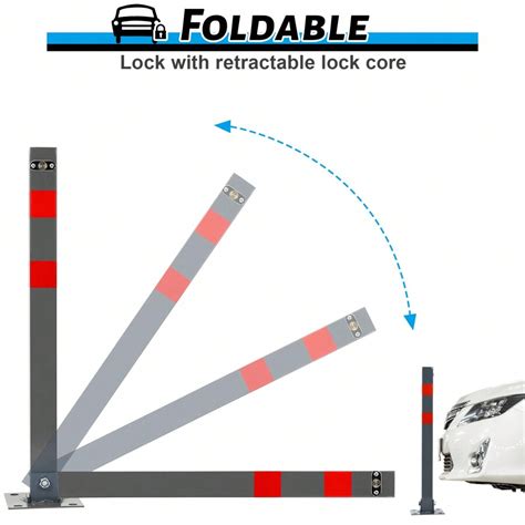 Cecaylie 3X Barrier Posts Car Park Bollard Barrier Cylinder Lock ...