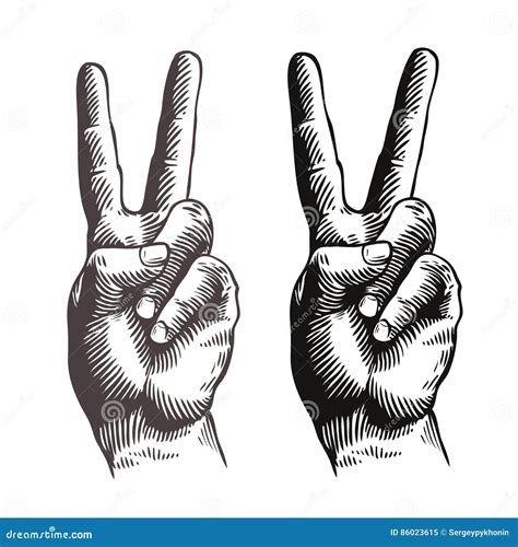 Peace Sign Hand Drawing