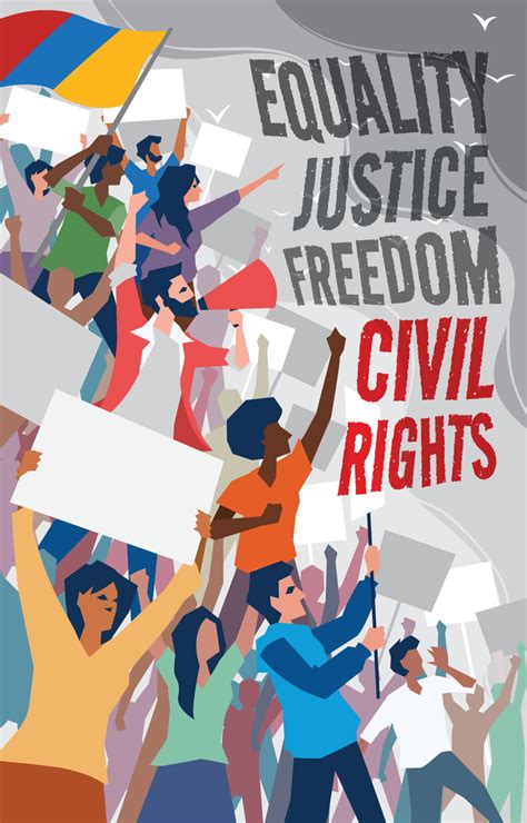 Civil Rights Concept Poster with Group of Protester 4427596 Vector Art ...