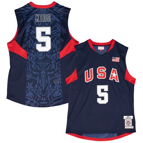 Men's USA Basketball Jason Kidd Mitchell & Ness Navy 2008 Authentic ...
