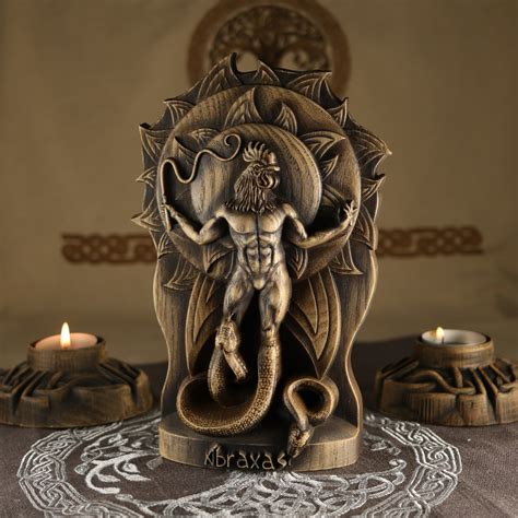 Wooden Abraxas Statue - Head of Heaven and Aeons – Art Carving Shop
