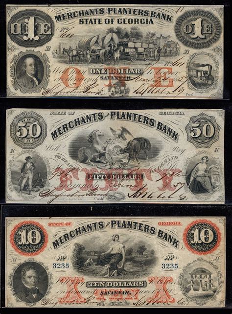 Group of (3) Savannah, Georgia Merchants and Planters Bank Obsolete ...