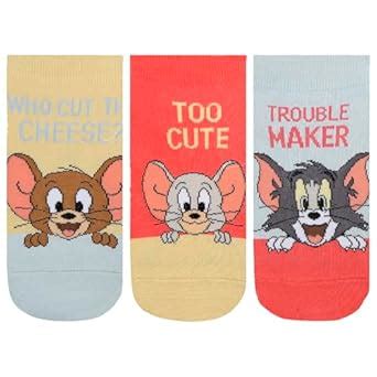 BALENZIA Women's Tom & Jerry Cartoon Themed Low-Cut Socks | Multicolor ...