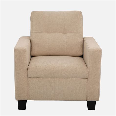 Buy Ease Beige Fabric 1 Seater Sofa Online and Get Upto 25% Off* On ...