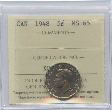 1948 Five Cents - Geoffrey Bell Auctions
