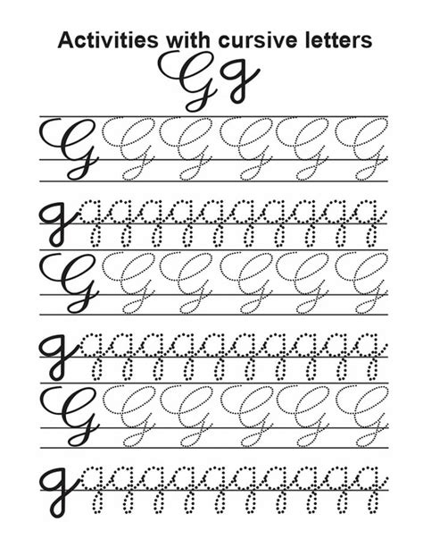 Printable g Letter In Cursive - Free download and print for you.