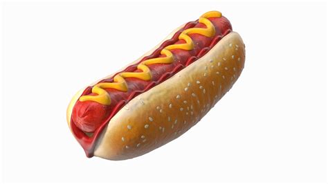 Hotdog With Ketchup And Mustard