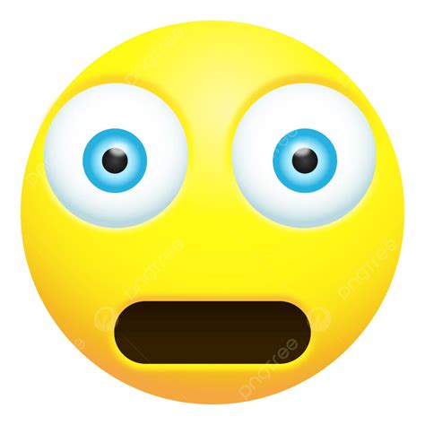 Shocked Emoji With Big Eyes In Yellow Gradation Color Vector, Emoticon ...