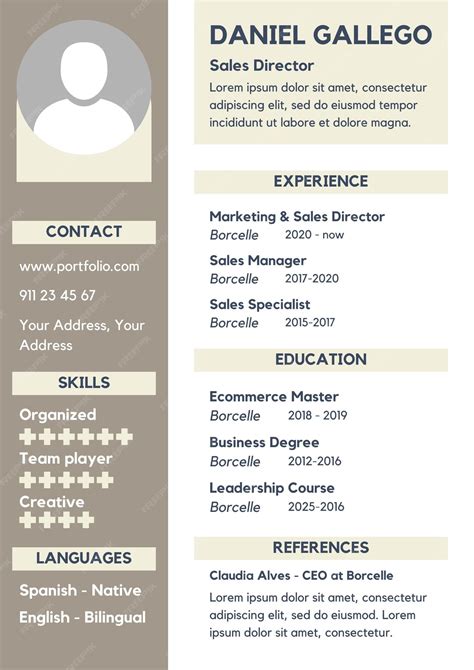 Premium Vector | Resume curriculum vitae cv professional aesthetic ...