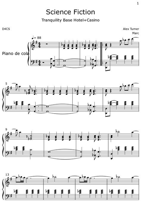 Science Fiction - Sheet music for Piano