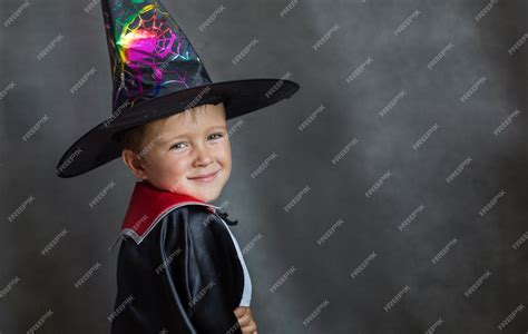 Premium Photo | Litlle boy in halloween wizard costume