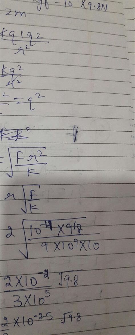 Two equal charges placed in air and separated by a distance of 2m repel ...