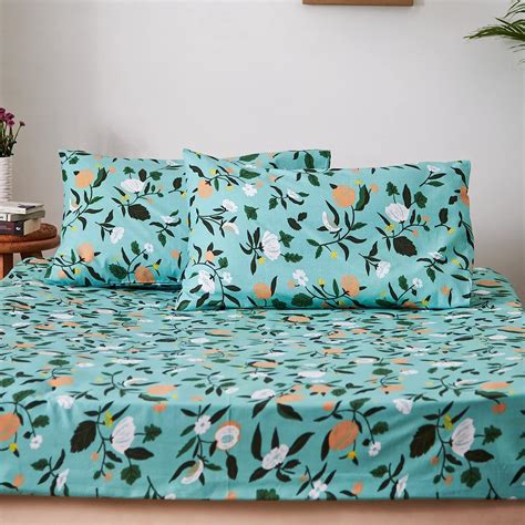 Chumbak Teal Bedsheets - Queen Size (Mexico Peachy) : Amazon.in: Home ...