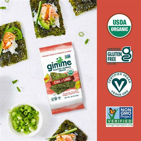 Gimme Roasted Seaweed Snack Chili Lime - Shop Chips at H-E-B