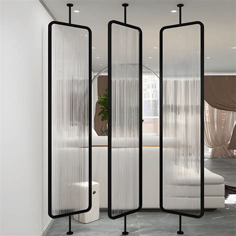 Contemporary Glass Room Divider Hanging Screen for Living Room Room ...