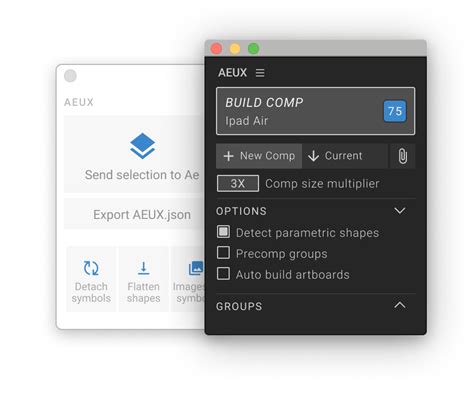 AEUX: Transfer Visual Design Layers to After Effects