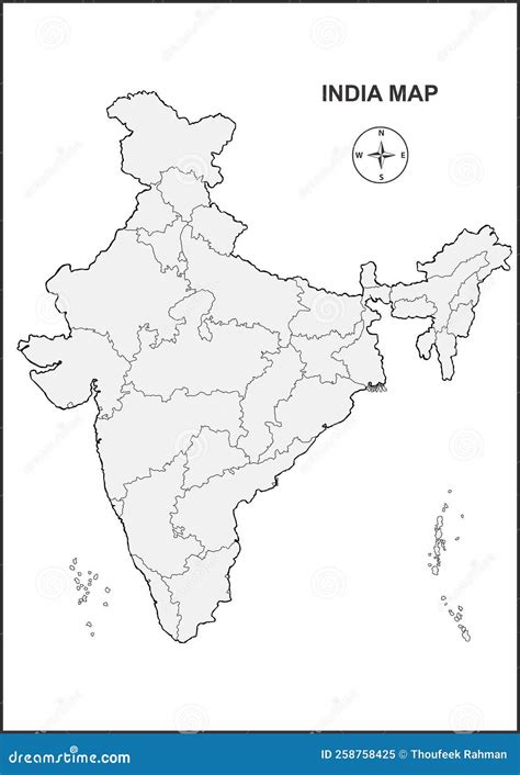 India Political Map With State Names - Free Printable Template