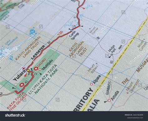 Uluru Ayers Rock Australian Travel Map Stock Photo 2421782609 ...