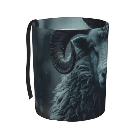 Wukai Moody Ram Portrait Print Car Trash Can - Easy to Clean Hanging Garbage Bin - Removable ...