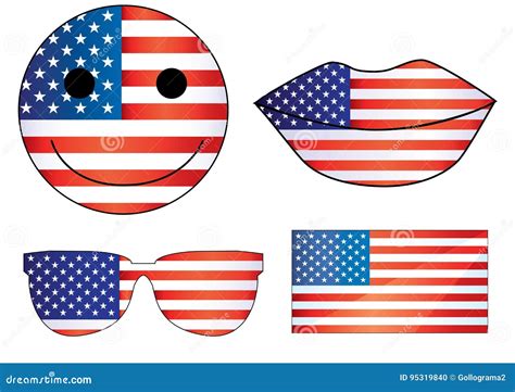 Vector USA Lips Independence Day Heart 4th of Julys Smiley July 4th ...