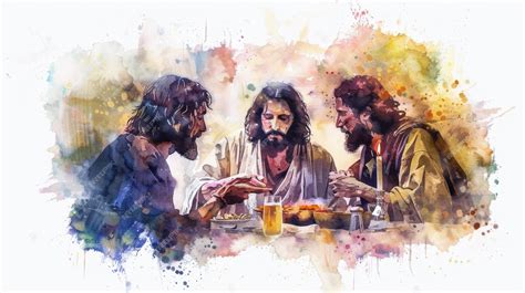 Premium Photo | Jesus dining with sinners and tax collectors depicted ...