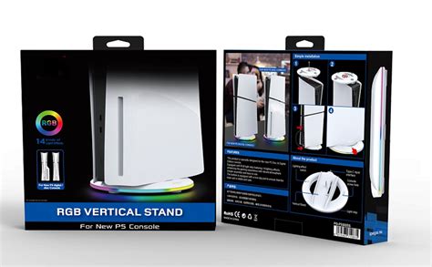Auarte 2023 LED Vertical Stand for PS5 Slim Console Disc and Digital ...