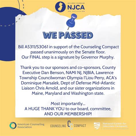 NJCA New Jersey Counseling Association on LinkedIn: WE DID IT! The ...