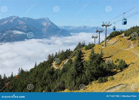 Panoramic View of Magnificent Mountain Zugspitze from Top of Mount Wank ...