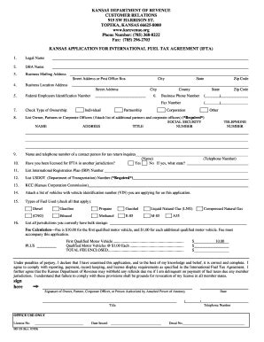 Kansas IFTA Application Form - Blank Fillable Template | Fill Out ...