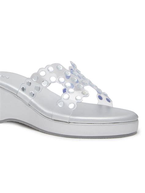Shop Rocia By Regal Silver Women Vinyl Studded Platforms Online