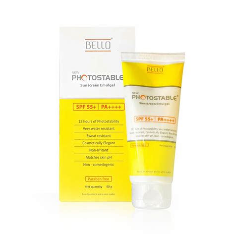 Bello Photostable Sunscreen Emulgel SPF 55+ PA+++ (50gm)