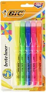 BIC Brite Liner Highlighters, Chisel Tip, Assorted Colors, 10-Count ...