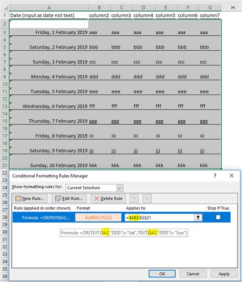 How to Color Weekends in Excel 的图像结果