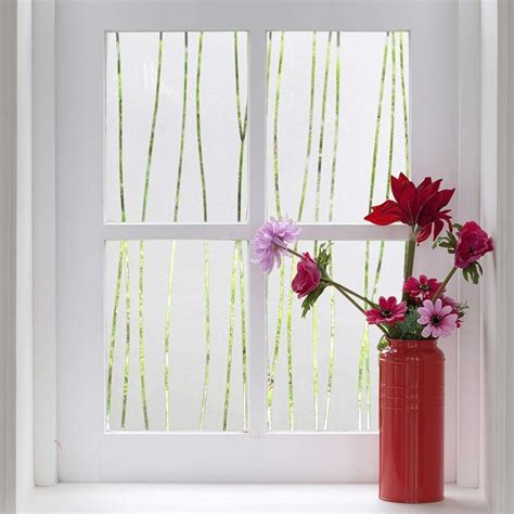 Buy HOME13™ Privacy Window Film Waterwave Frosted Glass Clings for ...