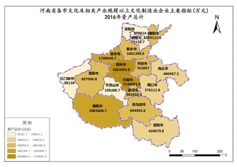 河南省2016年各市文化及相关产业规模以上文化制造业企业资产总计-免费共享数据产品-地理国情监测云平台