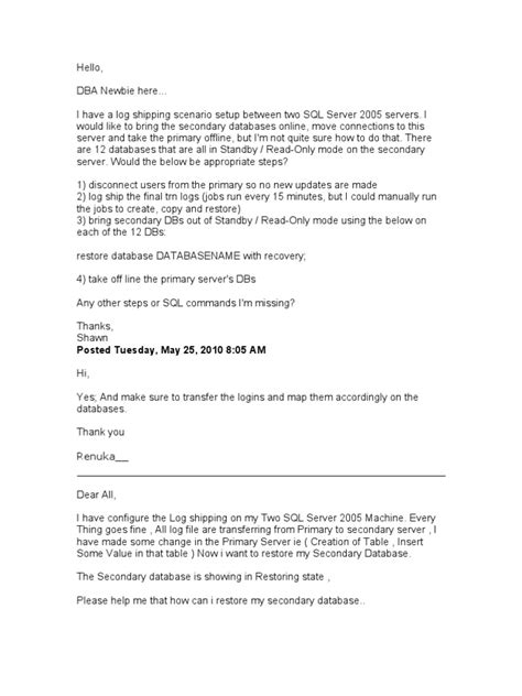 Image result for Troubleshooting SQL Log Shipping