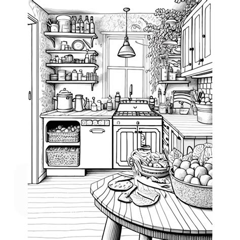 Coloring Picture Kitchen 的图像结果