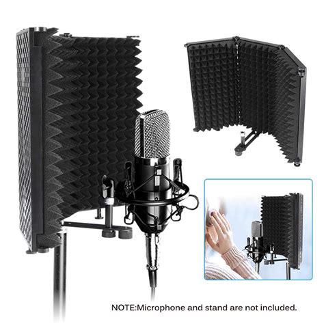 Buy Microphone Isolation Shield - Professional Foldable Adjustable Mic ...
