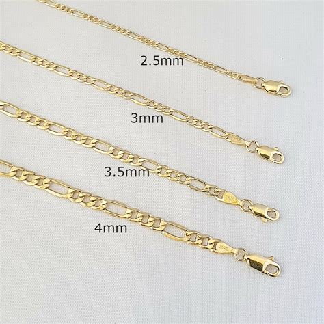 10K Yellow Gold Figaro Chain, Real Gold Jewelry, Hollow Gold Chain ...