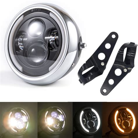 Duilu7 5 Inch Round Led Motorcycle Headlight With Mounting Brackets ...