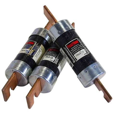 Set of 3 Reconditioned Class R, 240-volt, 125-amp Fuses, FRN-R-125