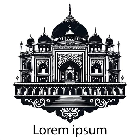 Premium Vector | Black taj mahal logo for your collection