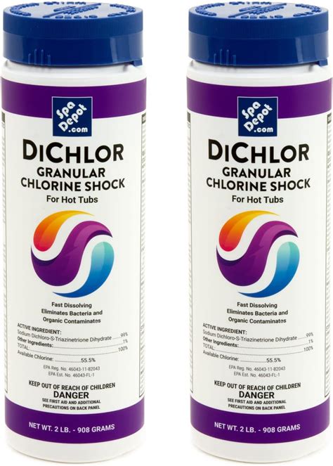 Spa Depot DiChlor – Choque desinfectante para bañera de hidromasaje ...