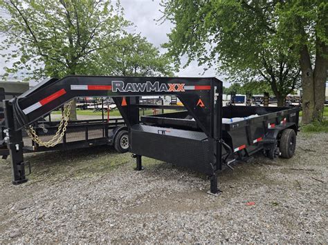 New 2024 RawMaxx LPX14GN14K Dump Trailer 83X14 TA GOOSENECK (GVW:14000) BLACK