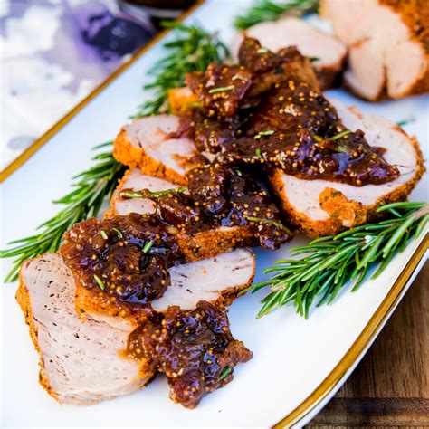 Pork Tenderloin with Dijon Fig Sauce (Air Fry or Roast) - The Foodie Affair