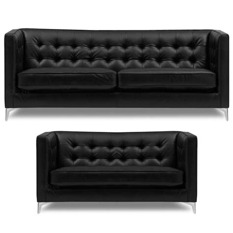 Adorn India Exclusive Cosmos Leatherette 3+2 Sofa Set (Black)