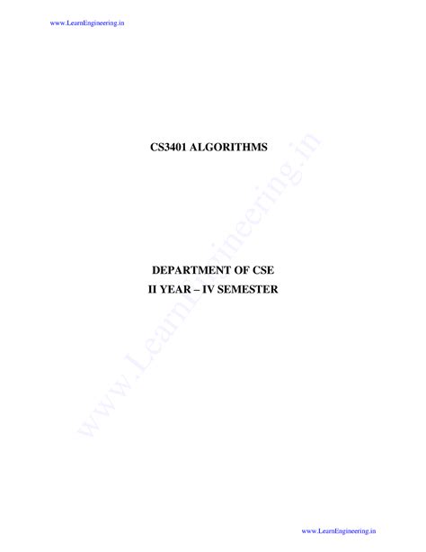 CS3401 Algorithms- By www.Learn Engineering.in - DEPARTMENT OF CSE II ...