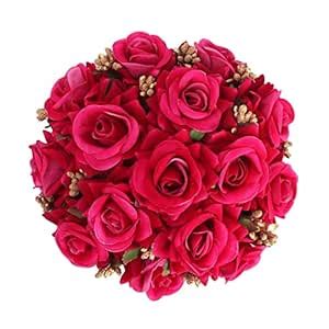 Buy rapid sales Full Bun Pink Rose Flower Hair Bun Gajra For Bridal ...